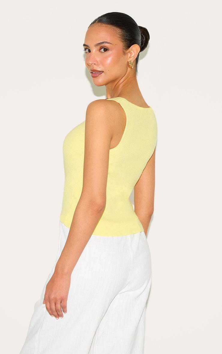 Petite Lemon Knitted Scoop Neck Vest Top Product Image