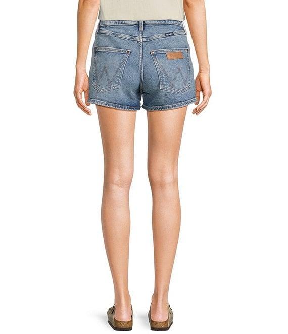 Wrangler® Retro® Mae Mid Rise Faded Denim Shorts Product Image