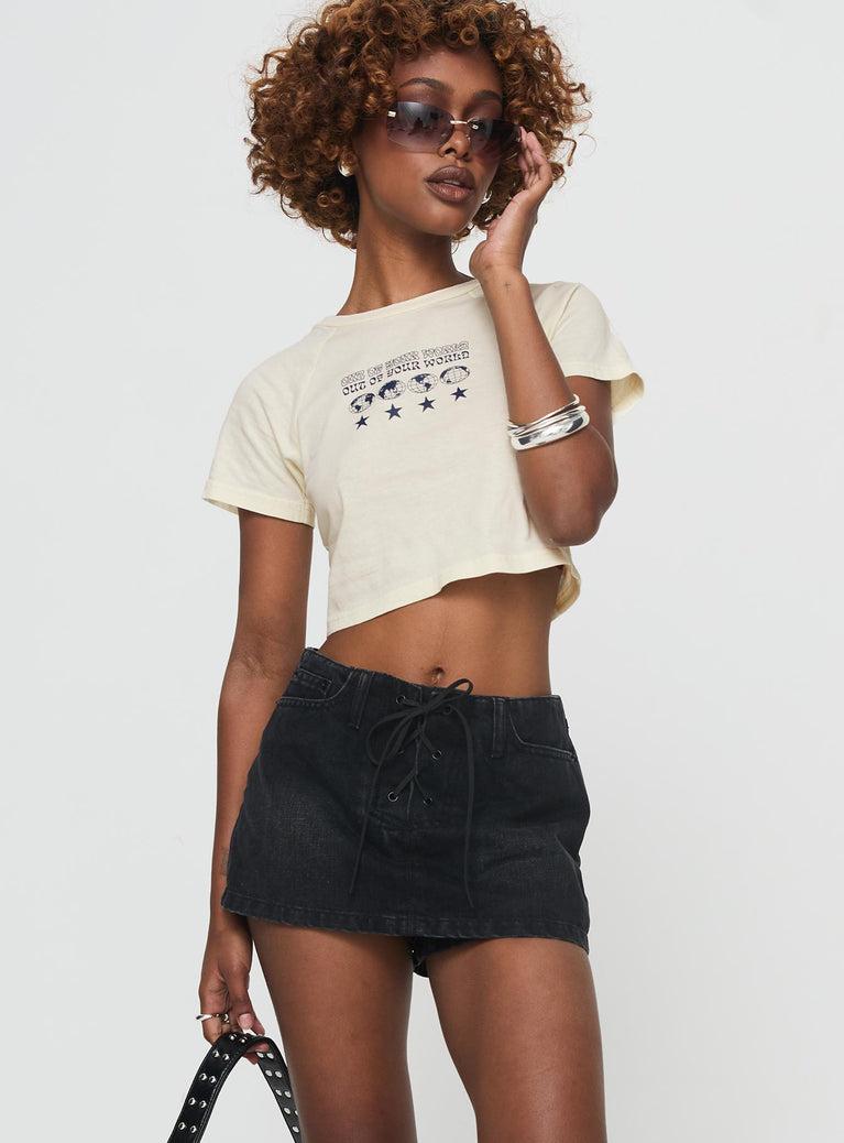 Amethysta Denim Skort Black Product Image
