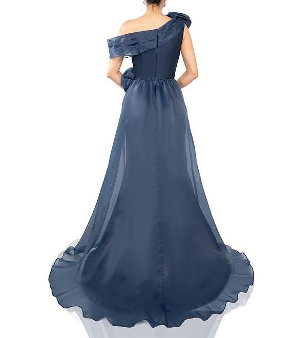Terani Couture Mikado One Shoulder Rosette Applique Train Gown Product Image