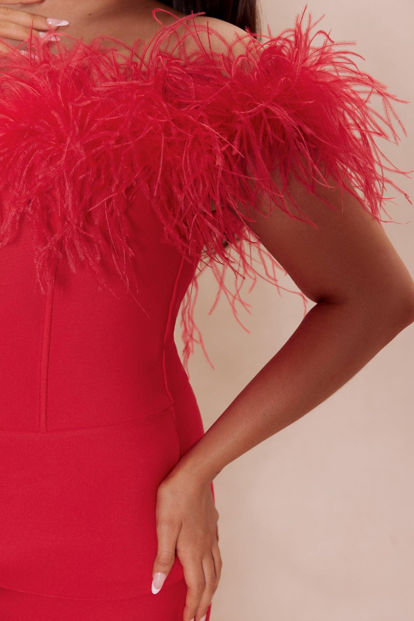 Rosalia Bandage Midi Dress - Red Product Image