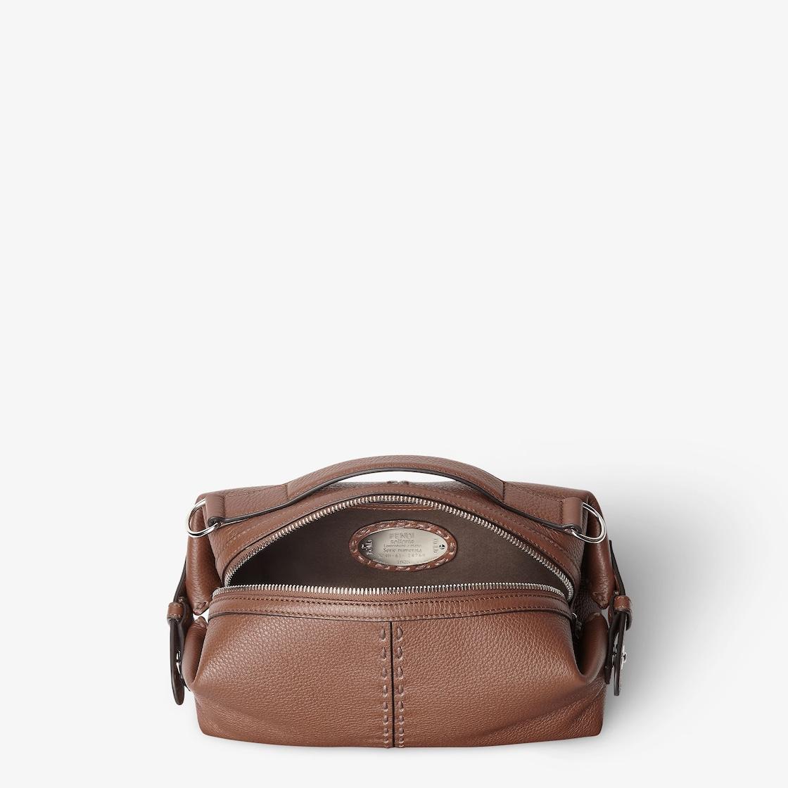 Selleria Fendi Siesta SmallBrown leather Selleria bag with 266 hand-sewn topstitches Product Image