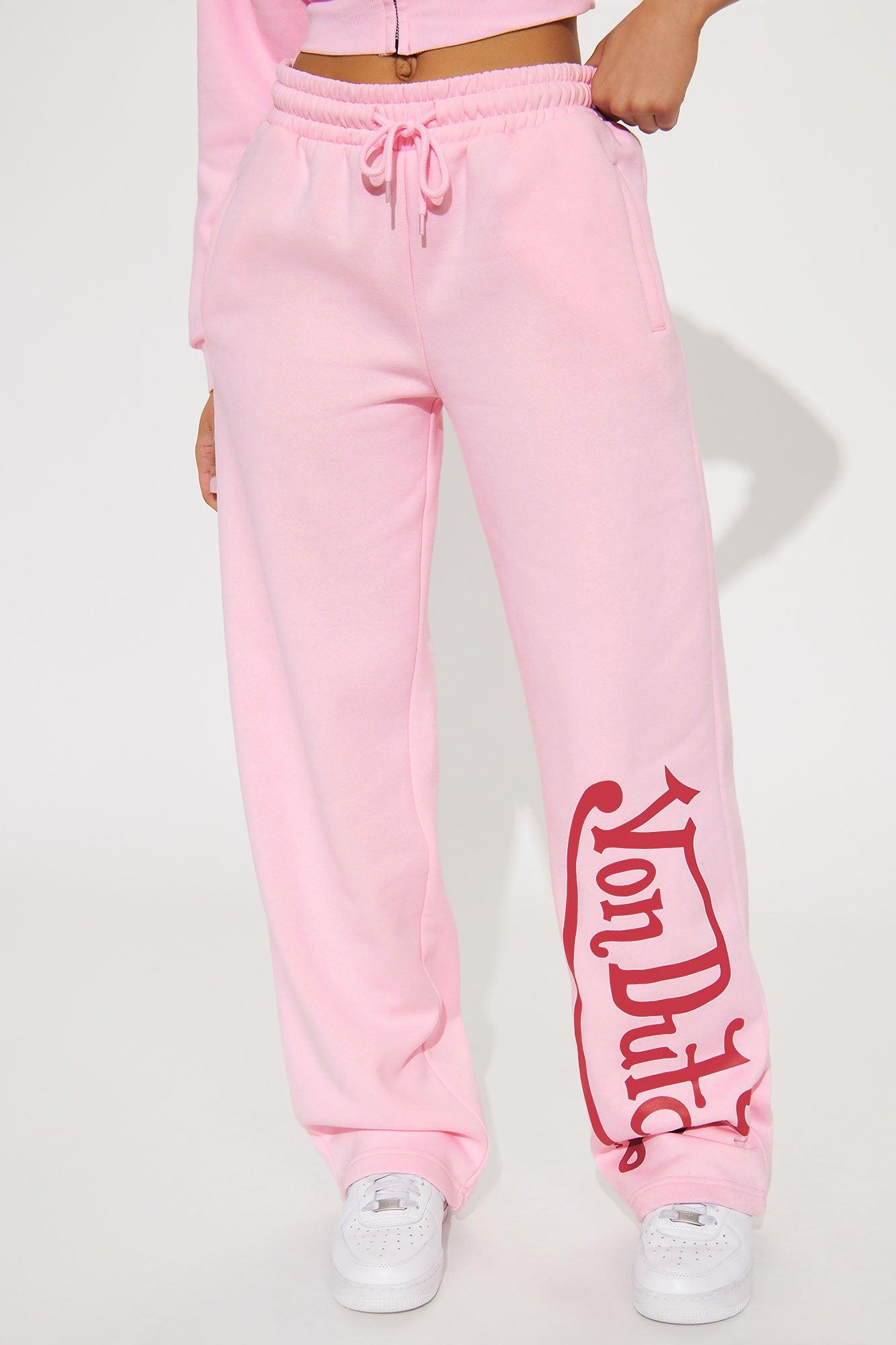 Von Dutch Wide Leg Pant - Light Pink Product Image