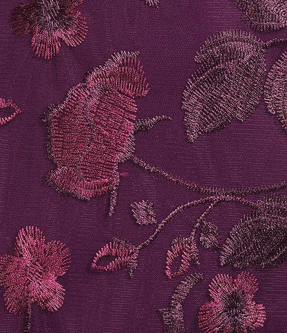 Marina Embroidered Tulle Flower Lace Sleeveless Midi Dress Product Image