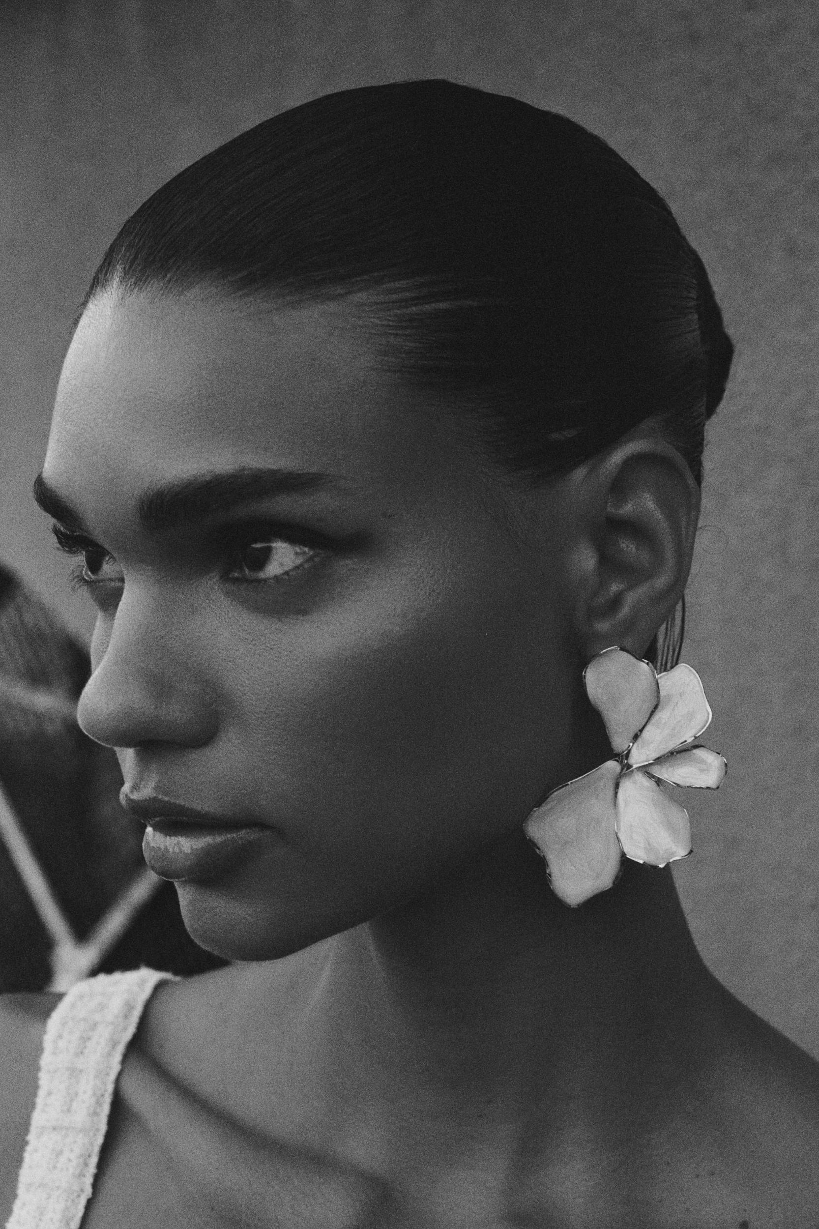 ENAMELED FAN EARRINGS Product Image