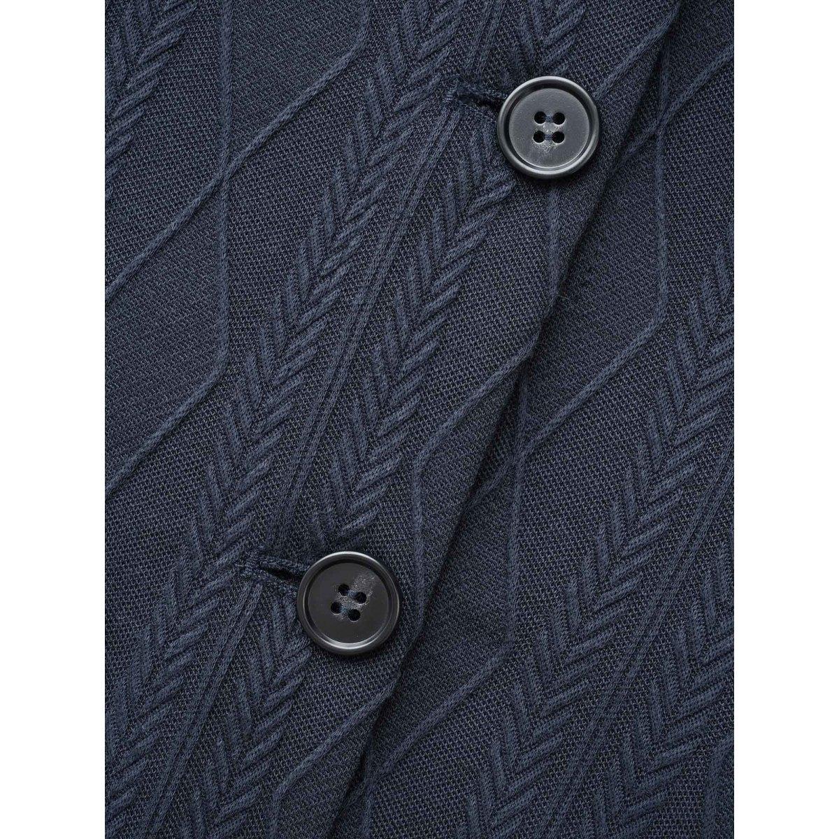 Plus Size Lapel Collar Texture Button Up Jacket Women Indigo Texture Bodycon Everyday Jackets BloomChic 30/6X Product Image