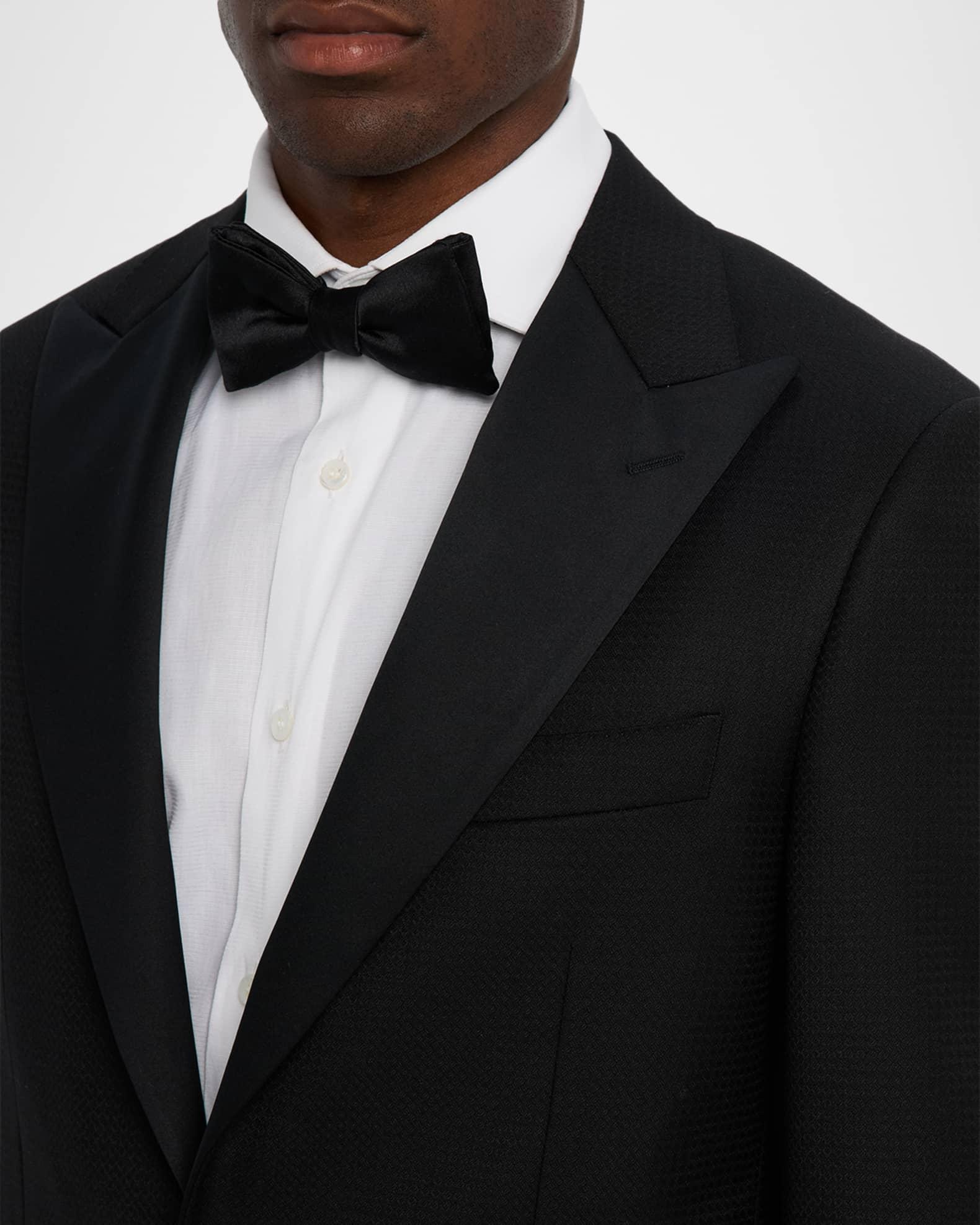 Men's Textured Wool Peak Lapel Suit Product Image