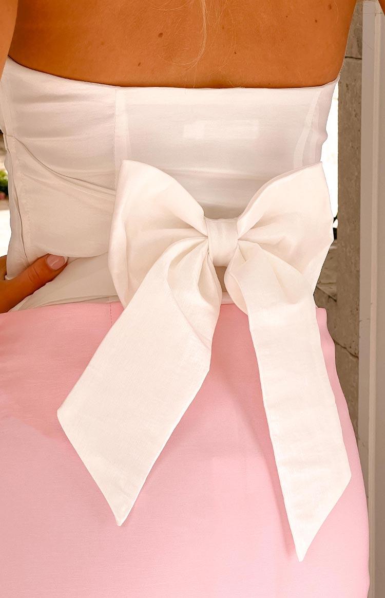 Alix White Bow Strapless Top Girls Product Image