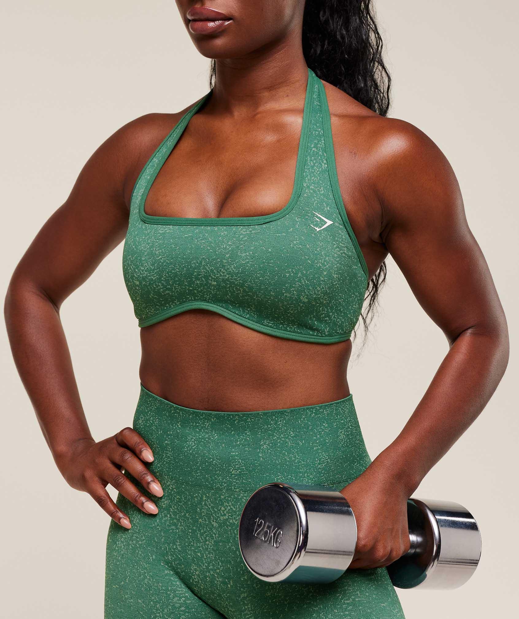 Gymshark Adapt Fleck x Whitney Halterneck Sports Bra - Soft Brown/Chestnut Pink Female Product Image