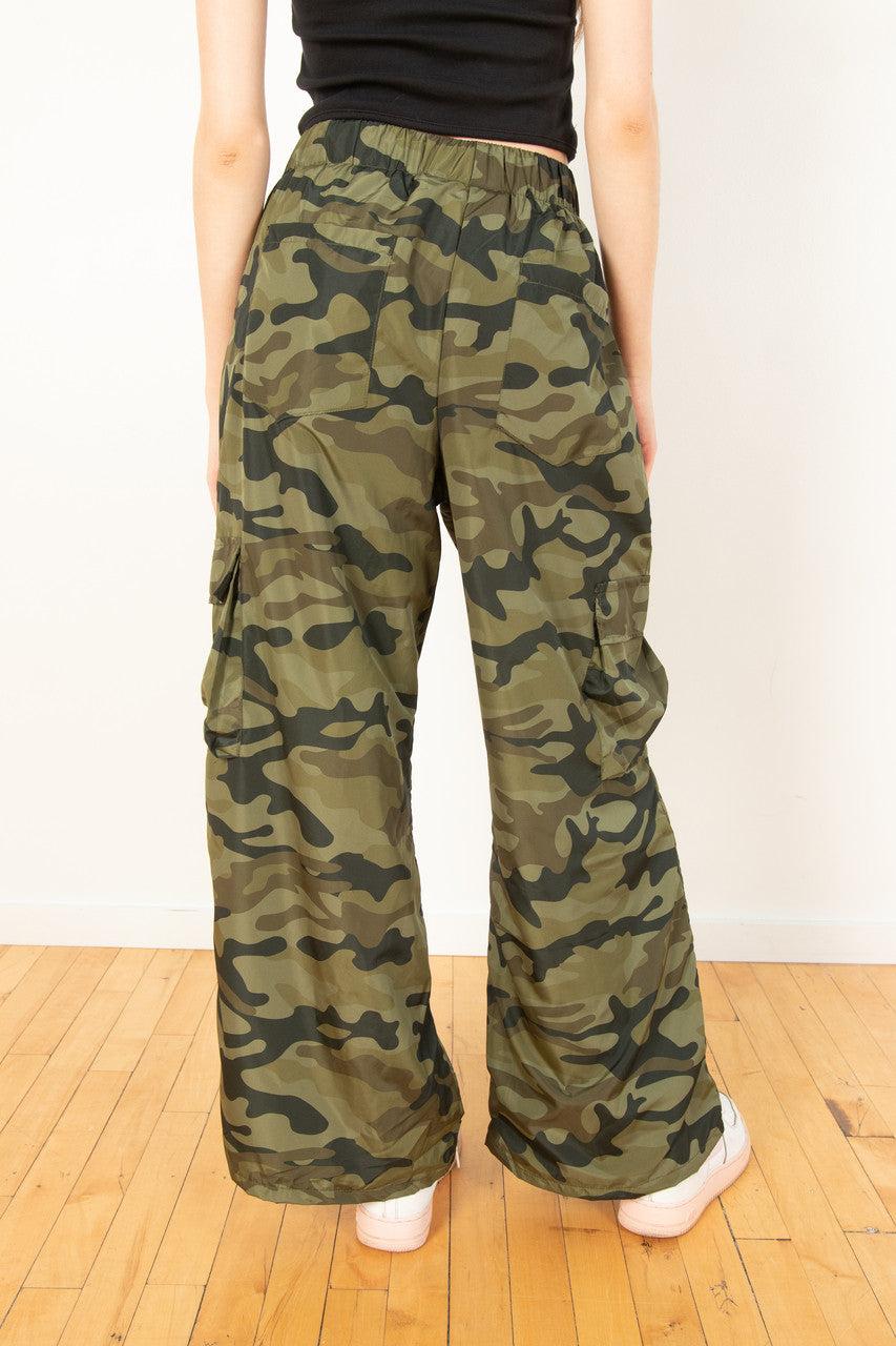 Wide Leg Camo Utility Pants Product Image