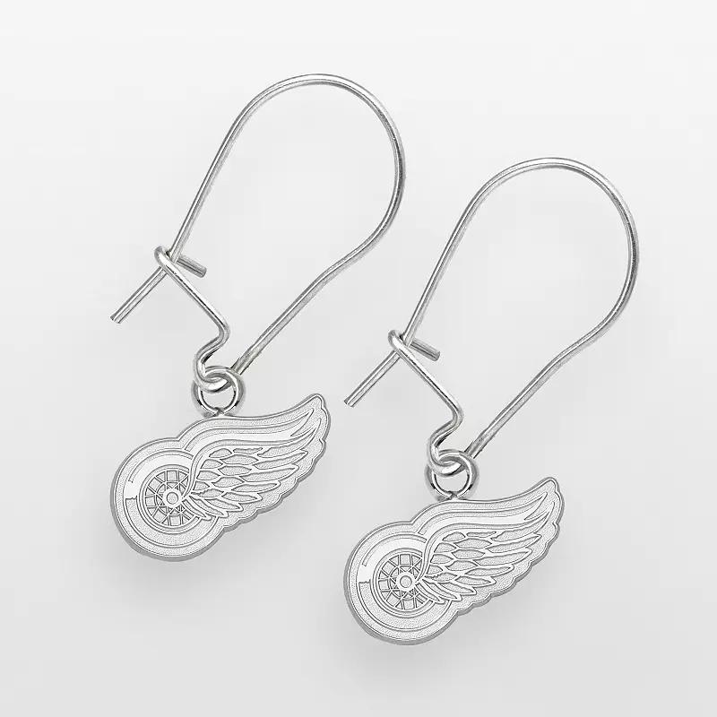 LogoArt Detroit Red Wings Sterling Silver Logo Drop Earrings, Women's Product Image