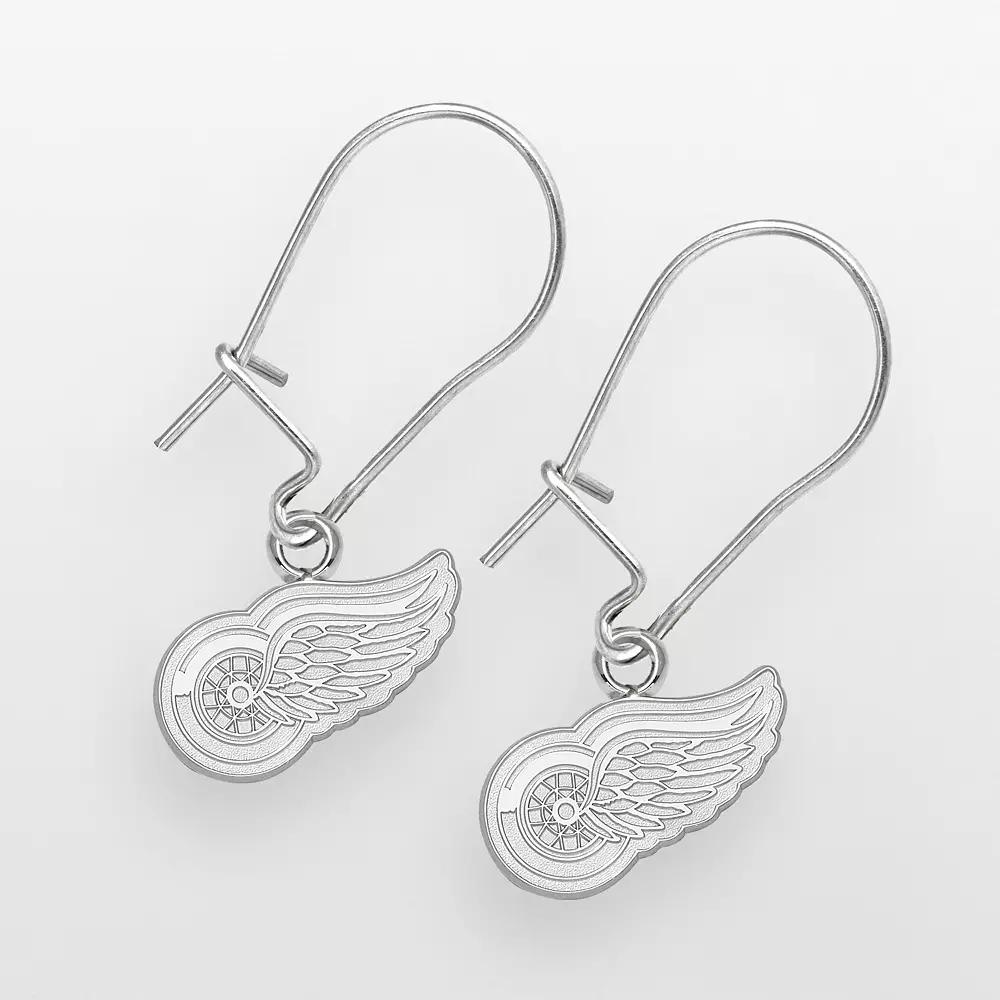 LogoArt Detroit Red Wings Sterling Silver Logo Drop Earrings, Women's Product Image