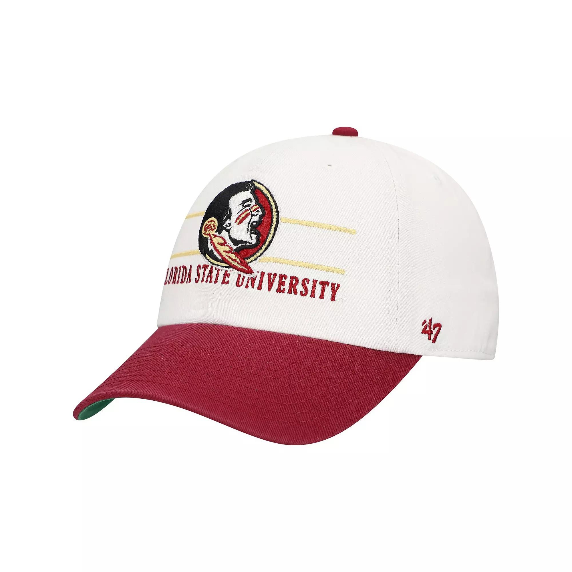 Men's '47 White Florida State Seminoles Gridiron Clean Up Adjustable Hat Product Image