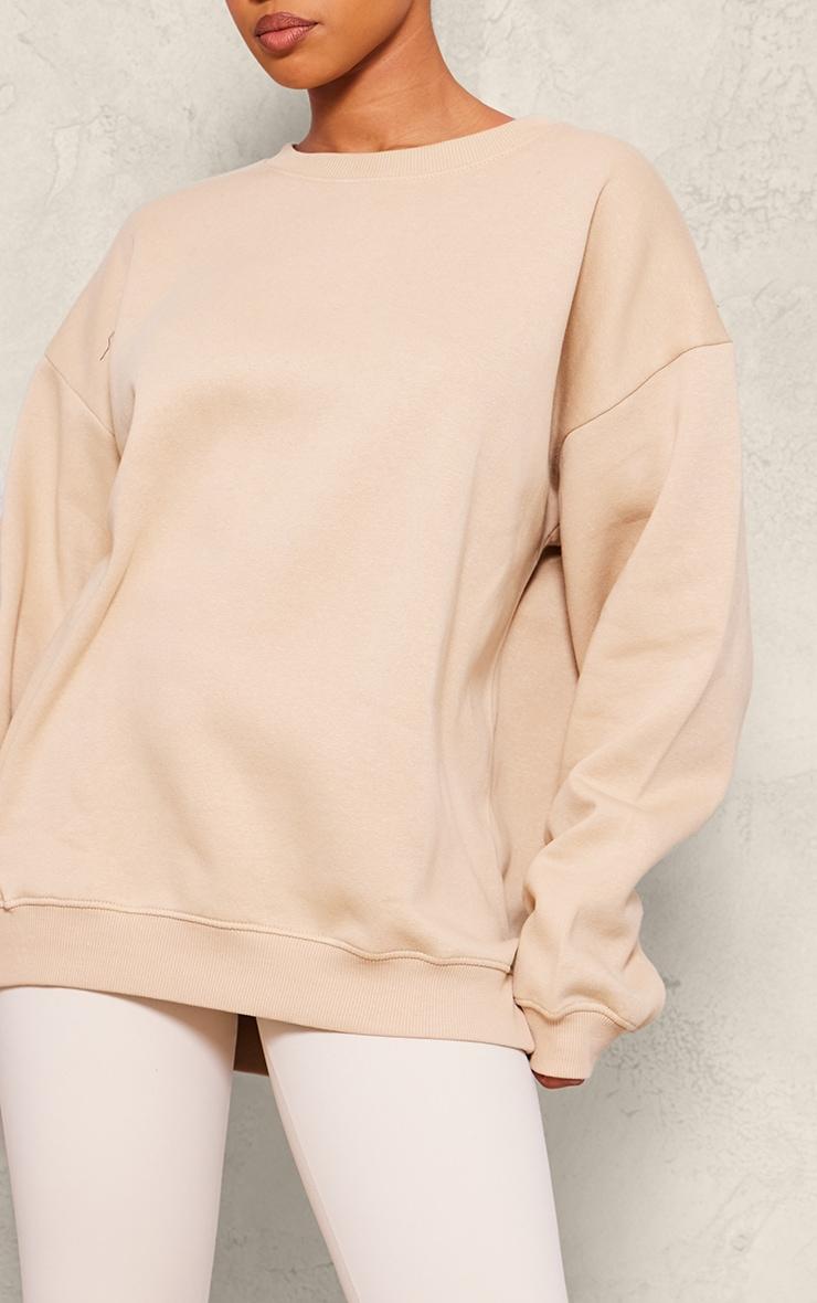 Sand Oversized Plain Fit Sweatshirt Product Image