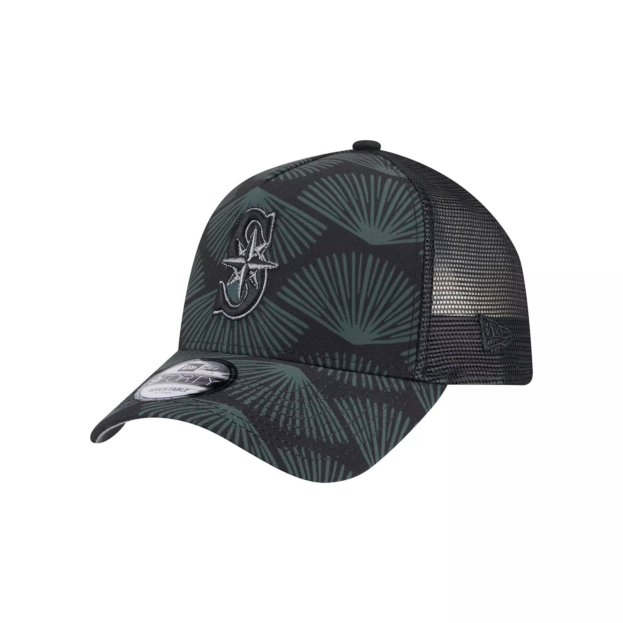 Men's New Era  Black Seattle Mariners 9FORTY A-Frame Trucker Adjustable Hat Product Image