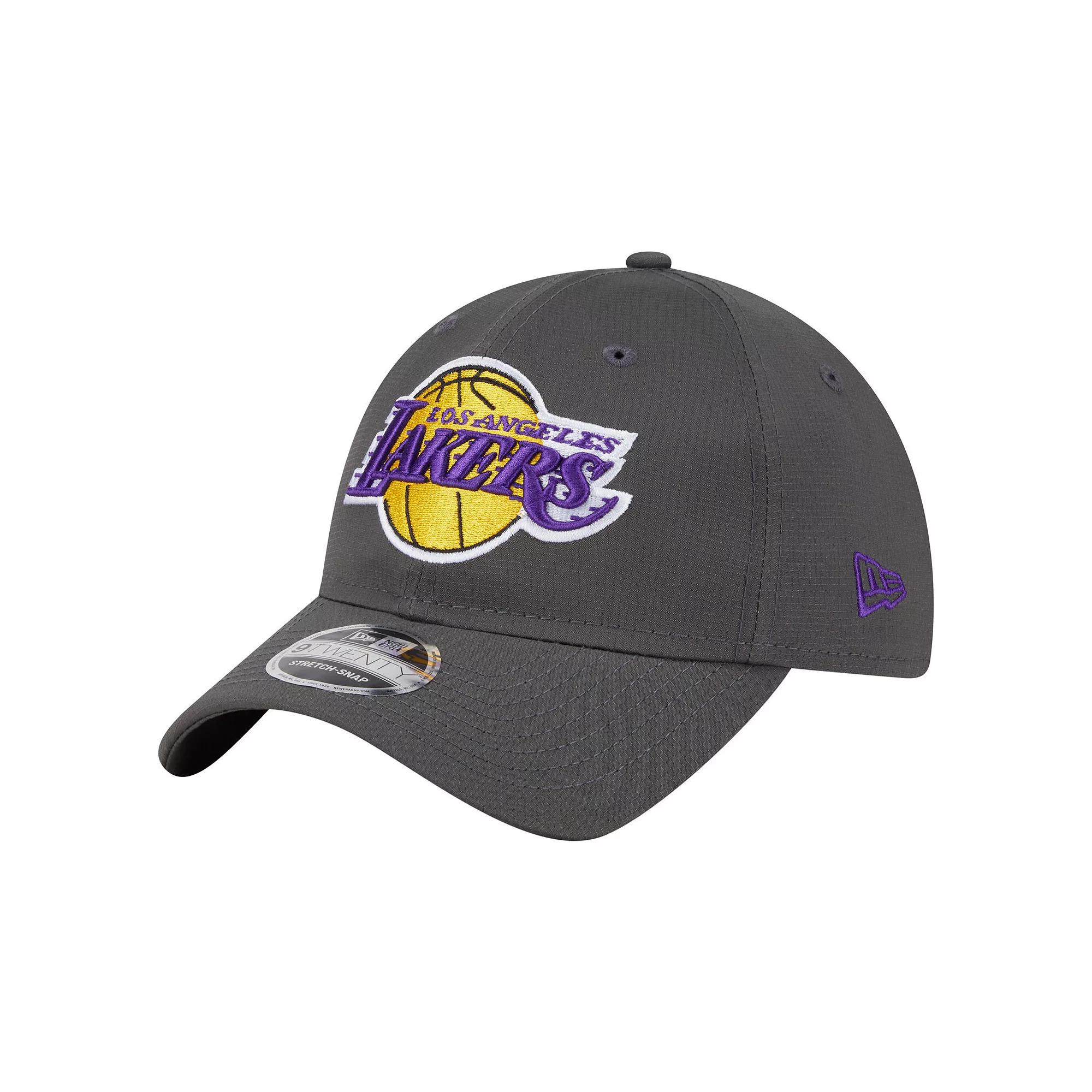 Men's New Era Charcoal Los Angeles Lakers Active Ripstop 9TWENTY Adjustable Hat Product Image