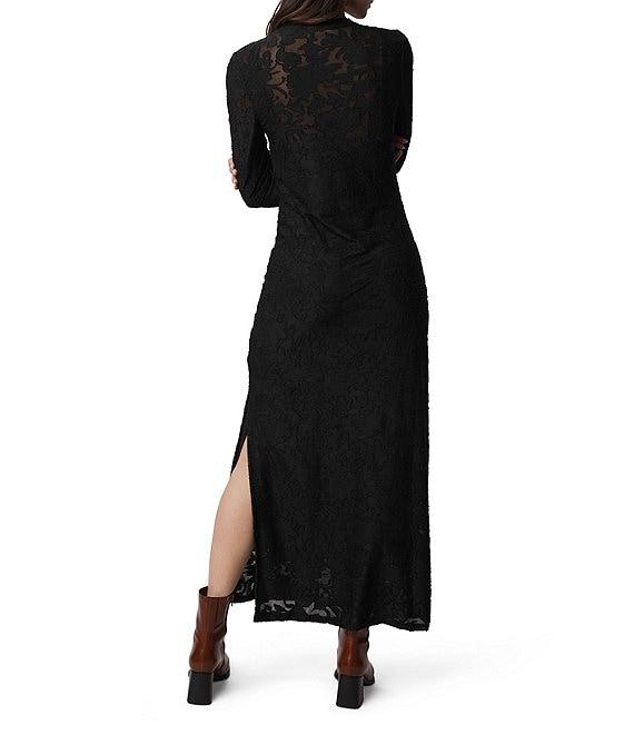 Splendid Cecelia Knit Floral Round Neck Long Sleeve Bodycon Maxi Dress Product Image