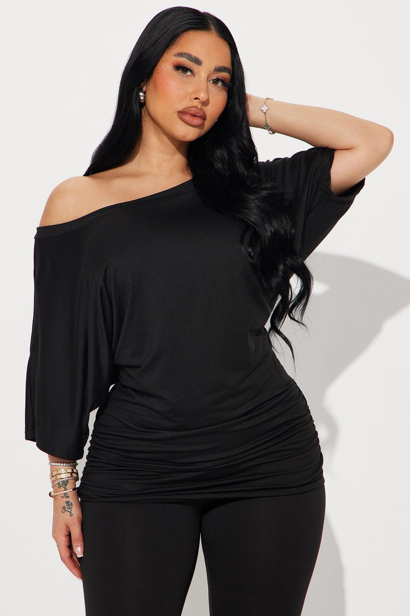 Camila Short Sleeve Legging Set - Black Product Image