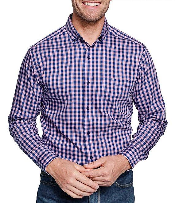 Johnston & Murphy XC4 Performance Stretch Two-Tone Gingham Long Sleeve Woven Shirt Product Image