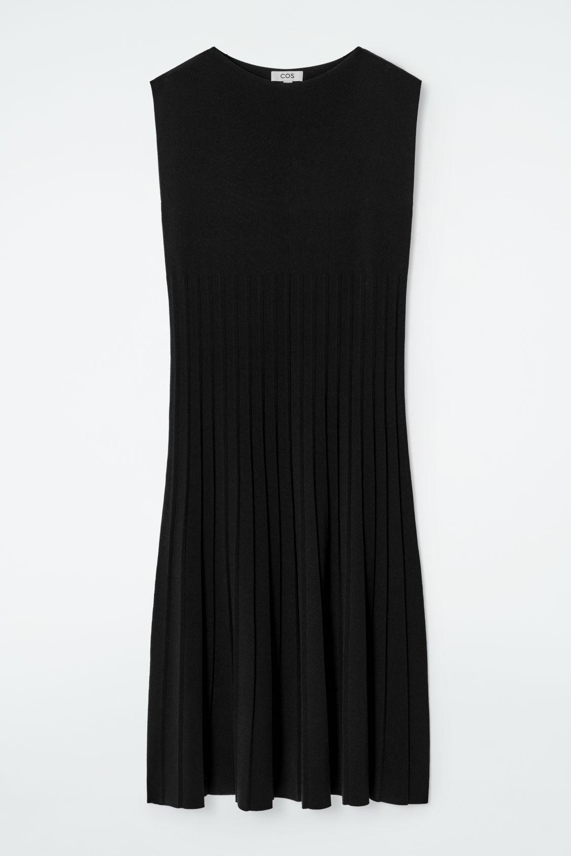 KNITTED PLEATED MAXI DRESS Product Image