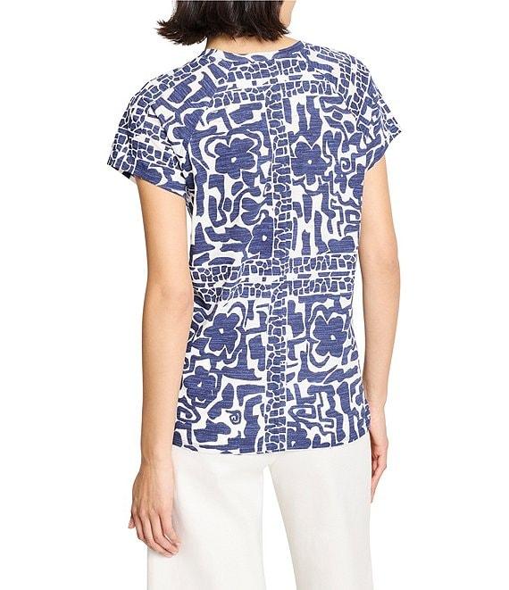 NIC + ZOE Floret Blues Crew Neck Short Sleeve Tee Product Image