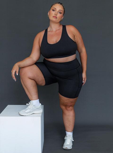 Energised Activewear Top Black Curve Product Image