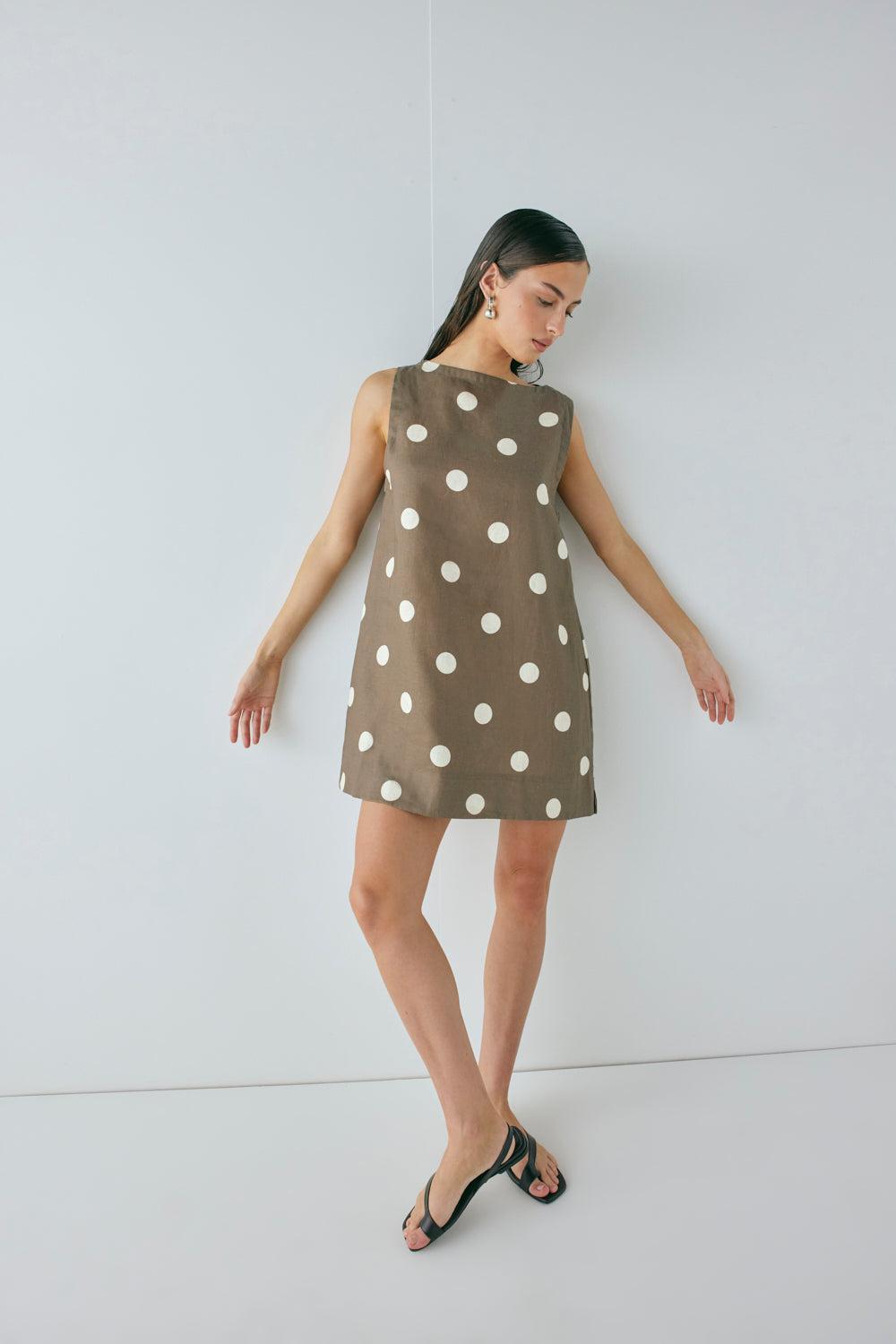 Aftersun Linen Mini Dress Spot Product Image