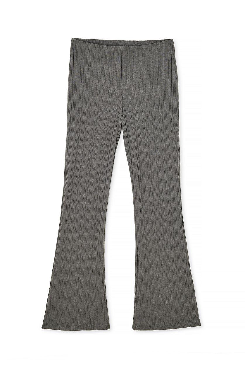 Ribbed Mid Waist Trousers Product Image