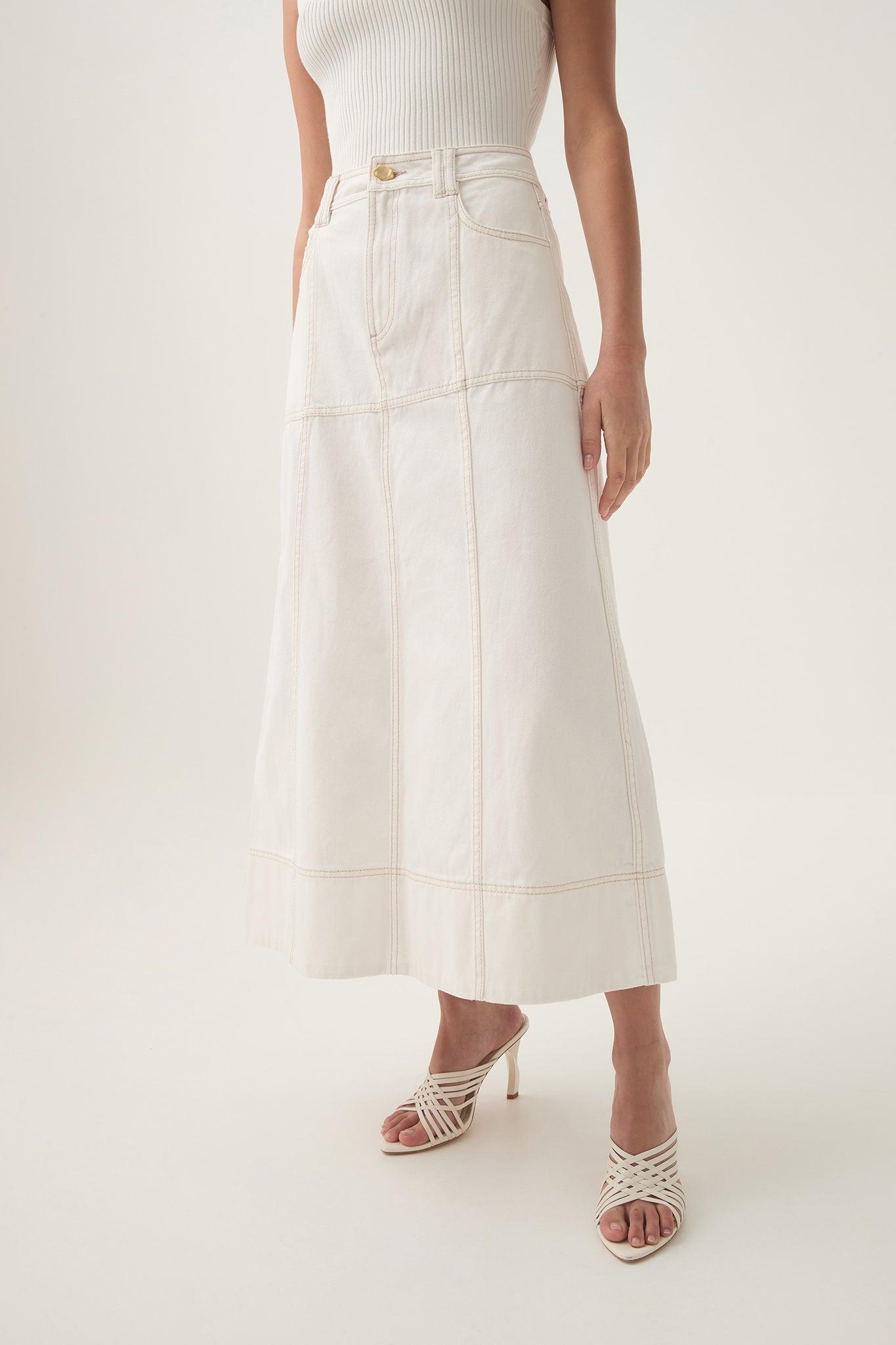 Emilie Denim Midi Skirt Product Image