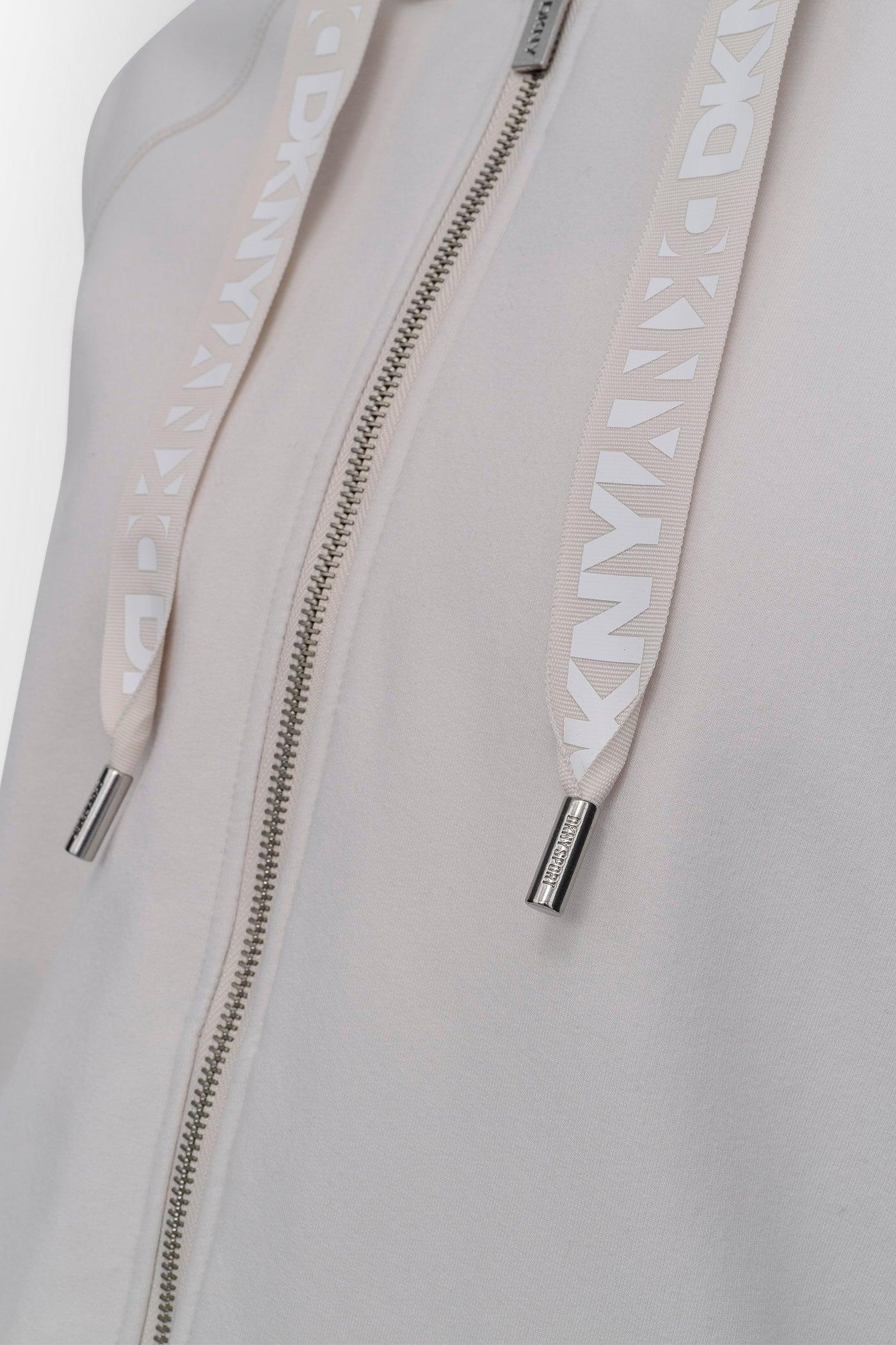 TWO TONE LOGO DRAWCORD ZIP HOODIE Product Image