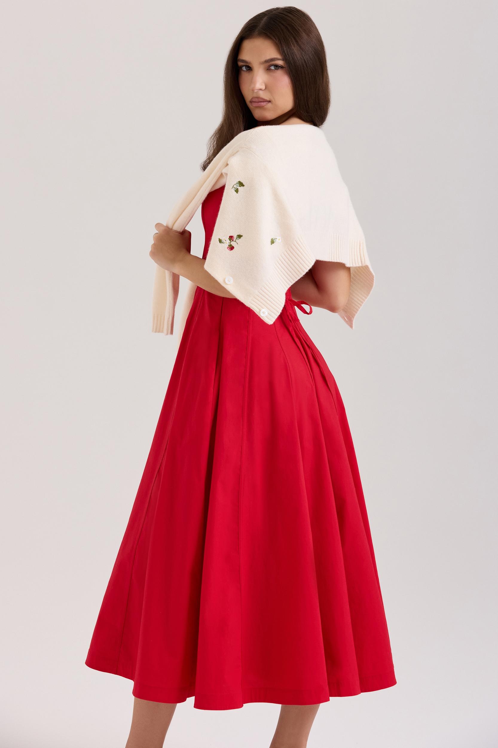 Evelina  cream wool embroidered cardigan Product Image