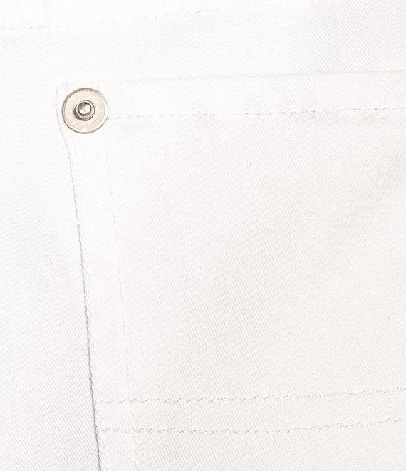 tyler boe Stretch Denim Straight Leg High Waist Frayed Hem Jeans Product Image