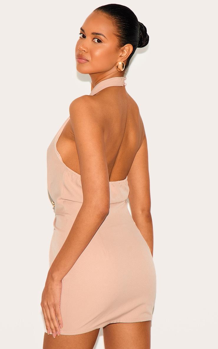 Clay Woven Ruched Cut Out Mini Dress Product Image