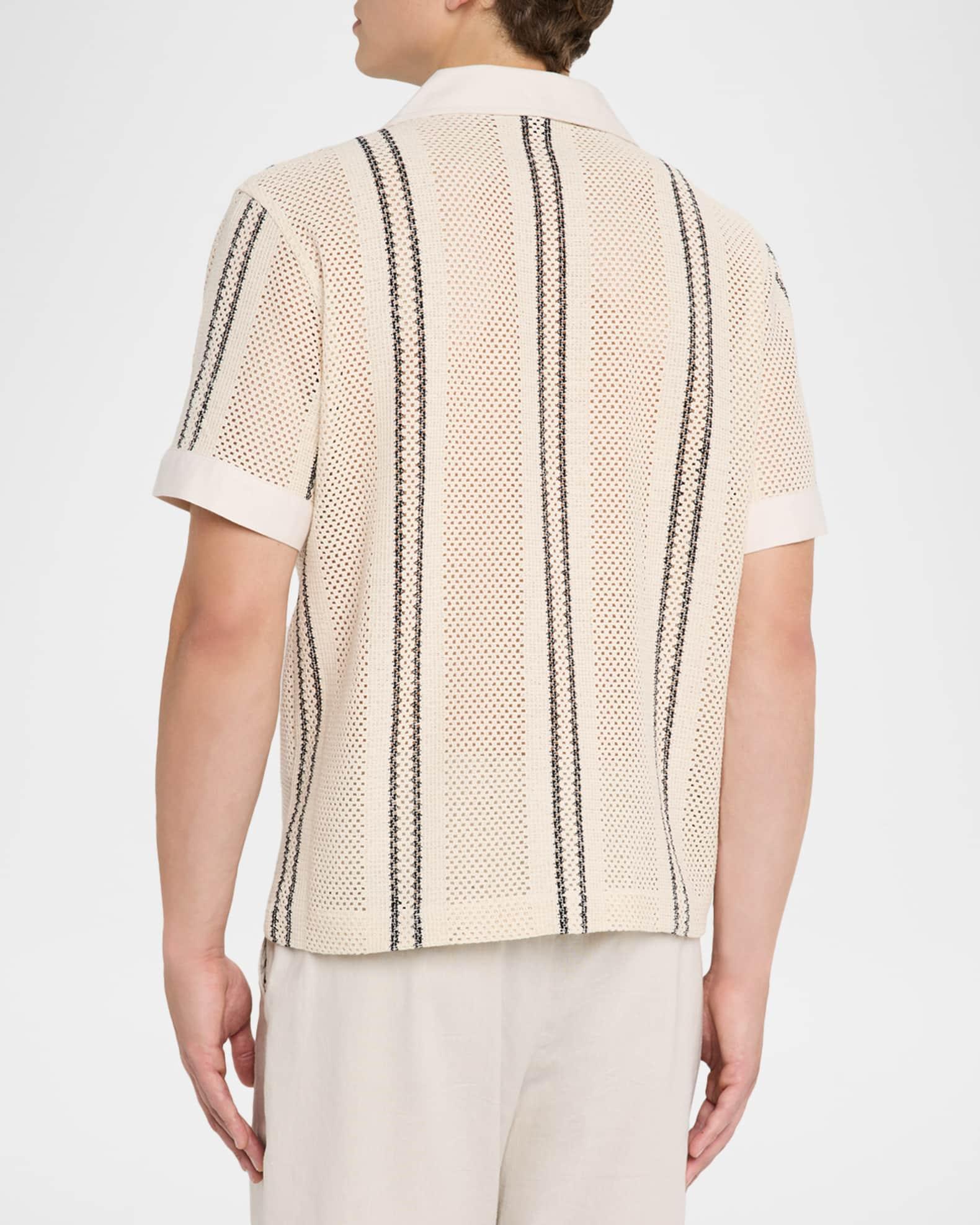 Men's Opal Stripe Crochet Camp Shirt Product Image