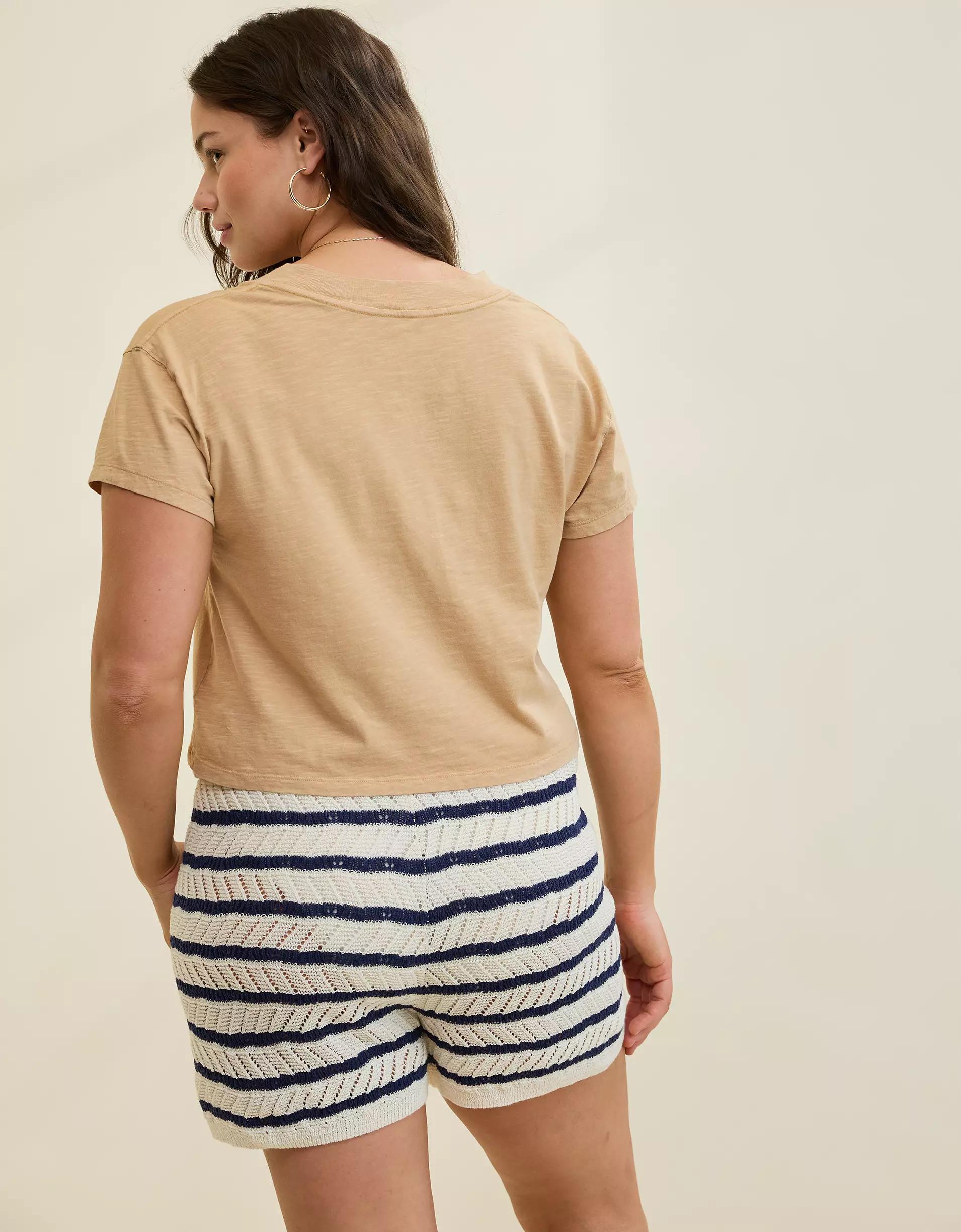 Aerie Cropped Extreme V-Neck T-Shirt Product Image