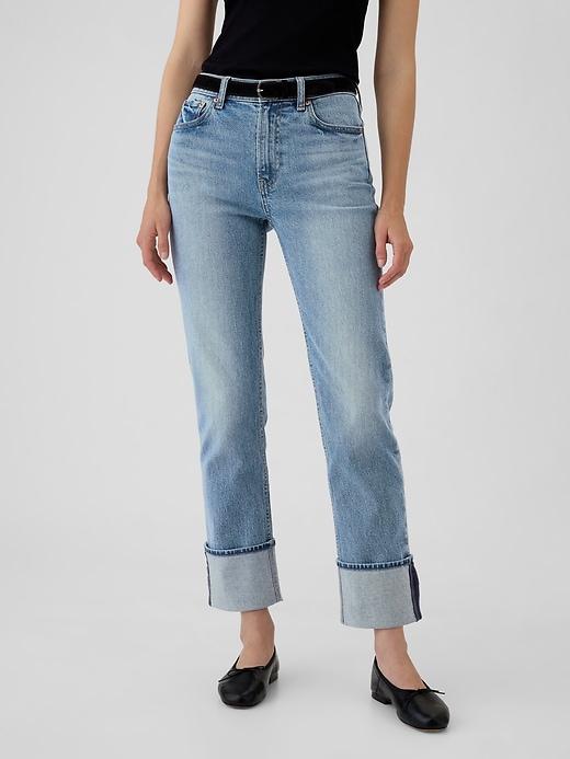High Rise Studded '90s Straight Jeans Product Image