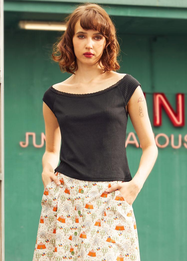 Lace by Day Marilyn Neck Tee Product Image