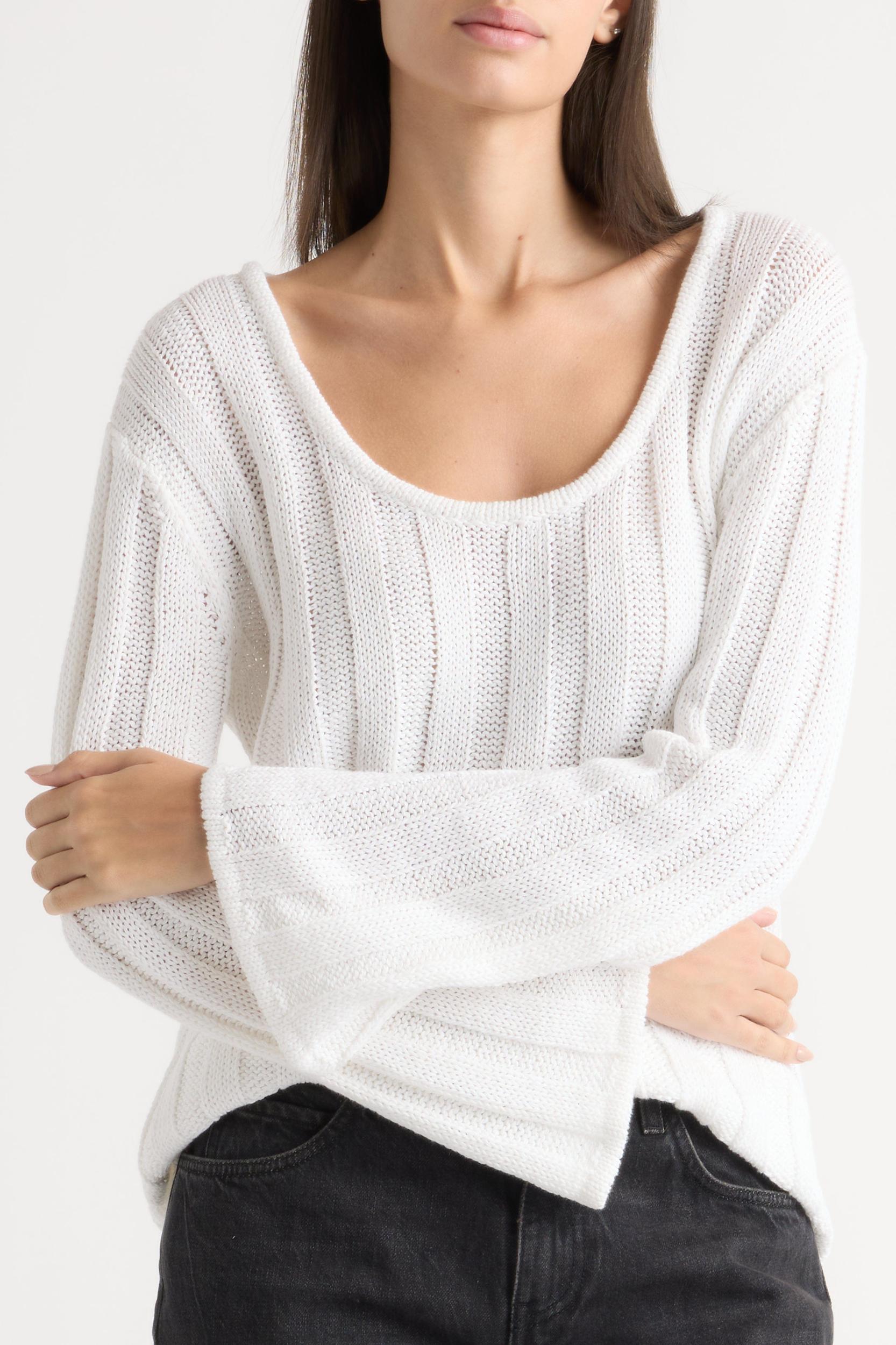Leah Ribbed Scoop-Neck Sweater Product Image
