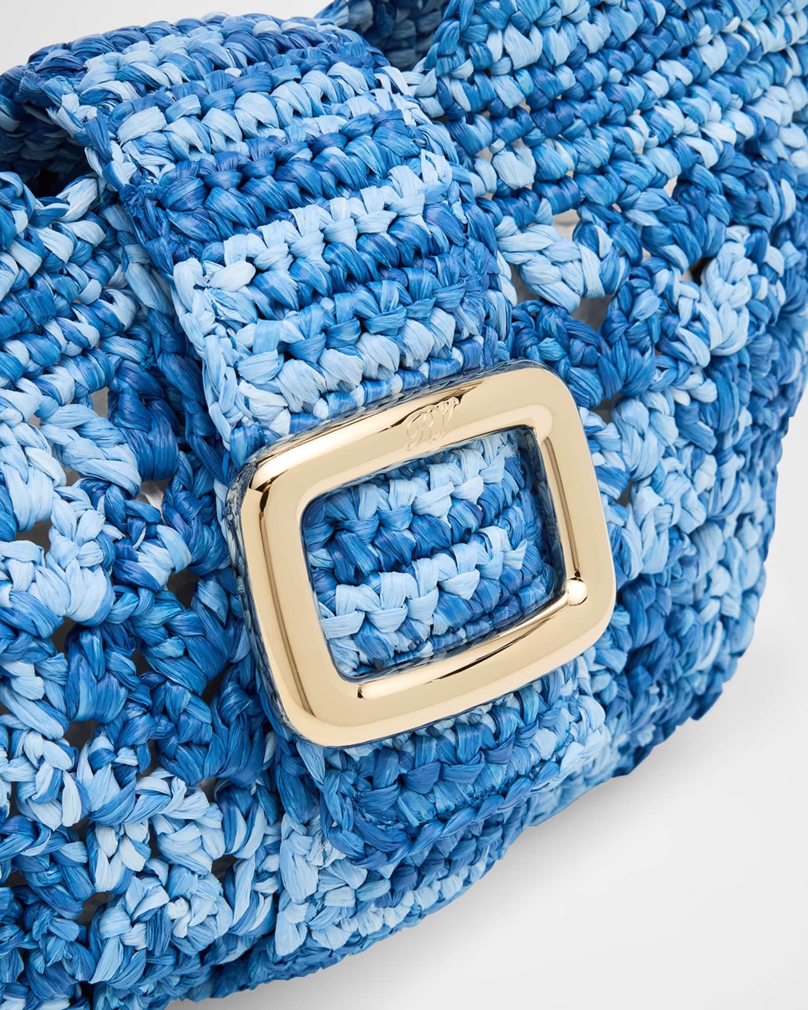 Grand Viv Choc Crochet Raffia Top-Handle Bag Product Image