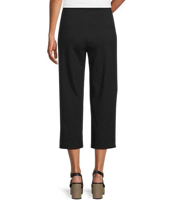 Intro Aimee Solid Suave Knit Straight Leg Tummy Control Coconut Button Hem Pull-On Pants Product Image
