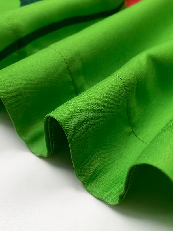 A-Line Loose Flower Print V-Neck Midi Dresses Product Image