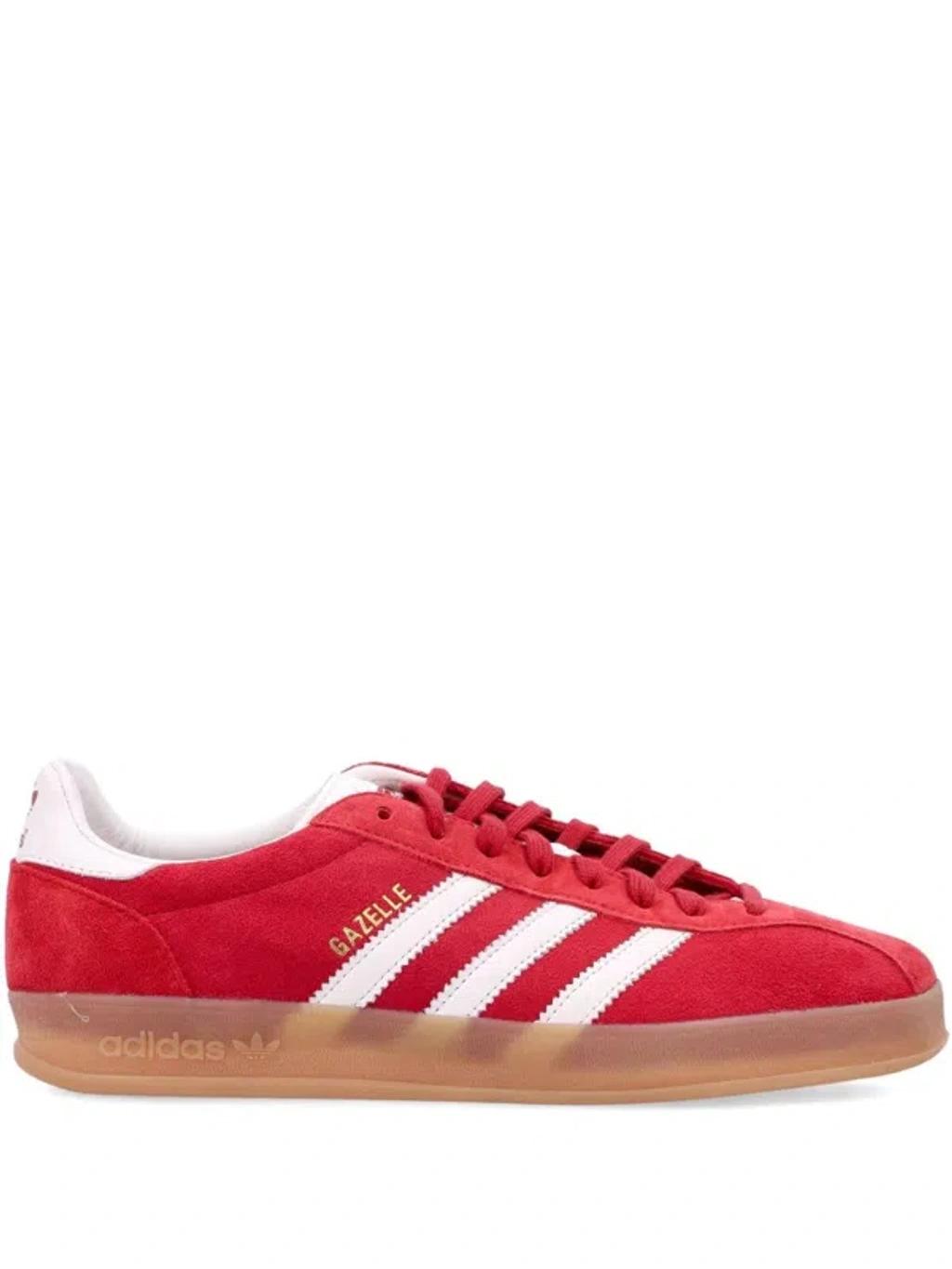 ADIDAS ORIGINALS Gazelle Suede Sneakers With Branded Heel In Red Product Image