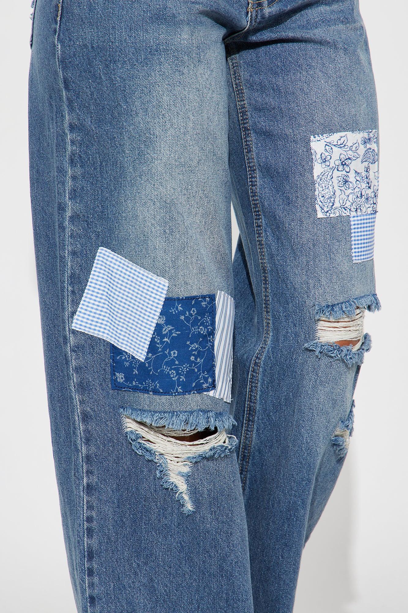 Patch It Up Straight Leg Jeans - Medium Wash Female Product Image