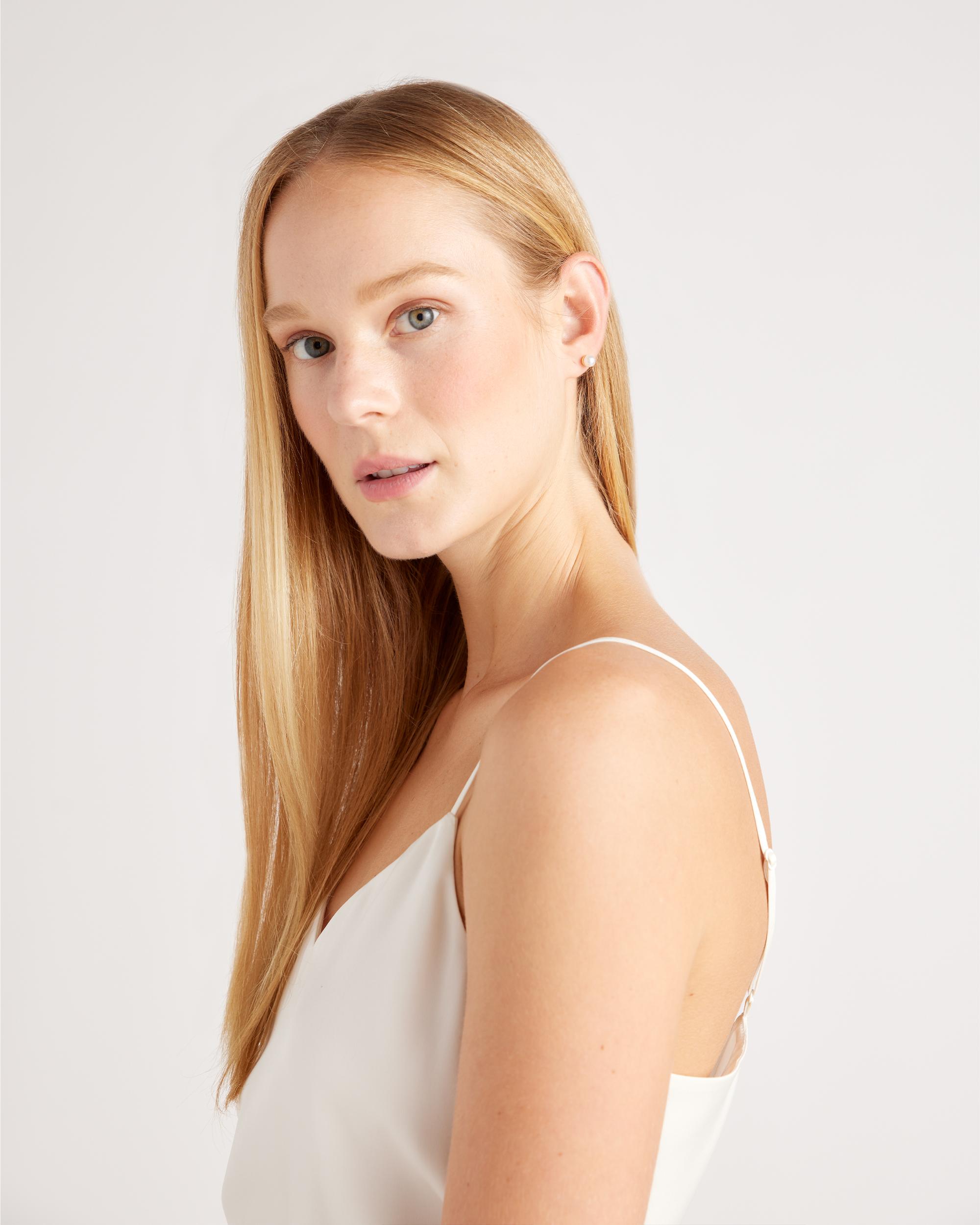 Quince | Women's 14k Gold Line Stud Earrings Product Image