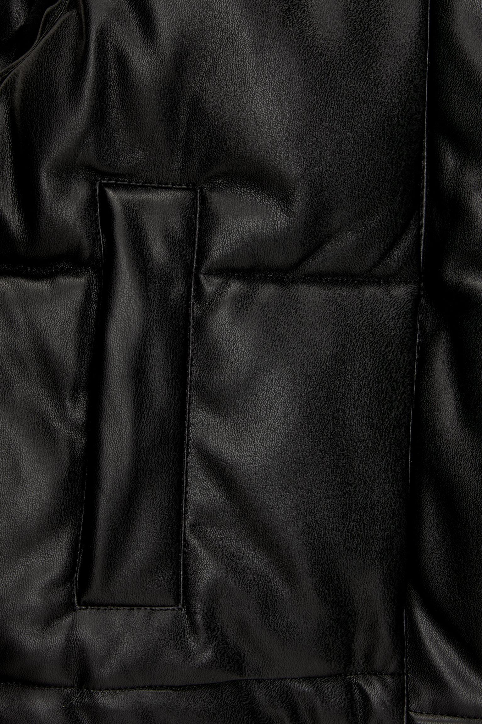 Faux leather quilted vest Product Image