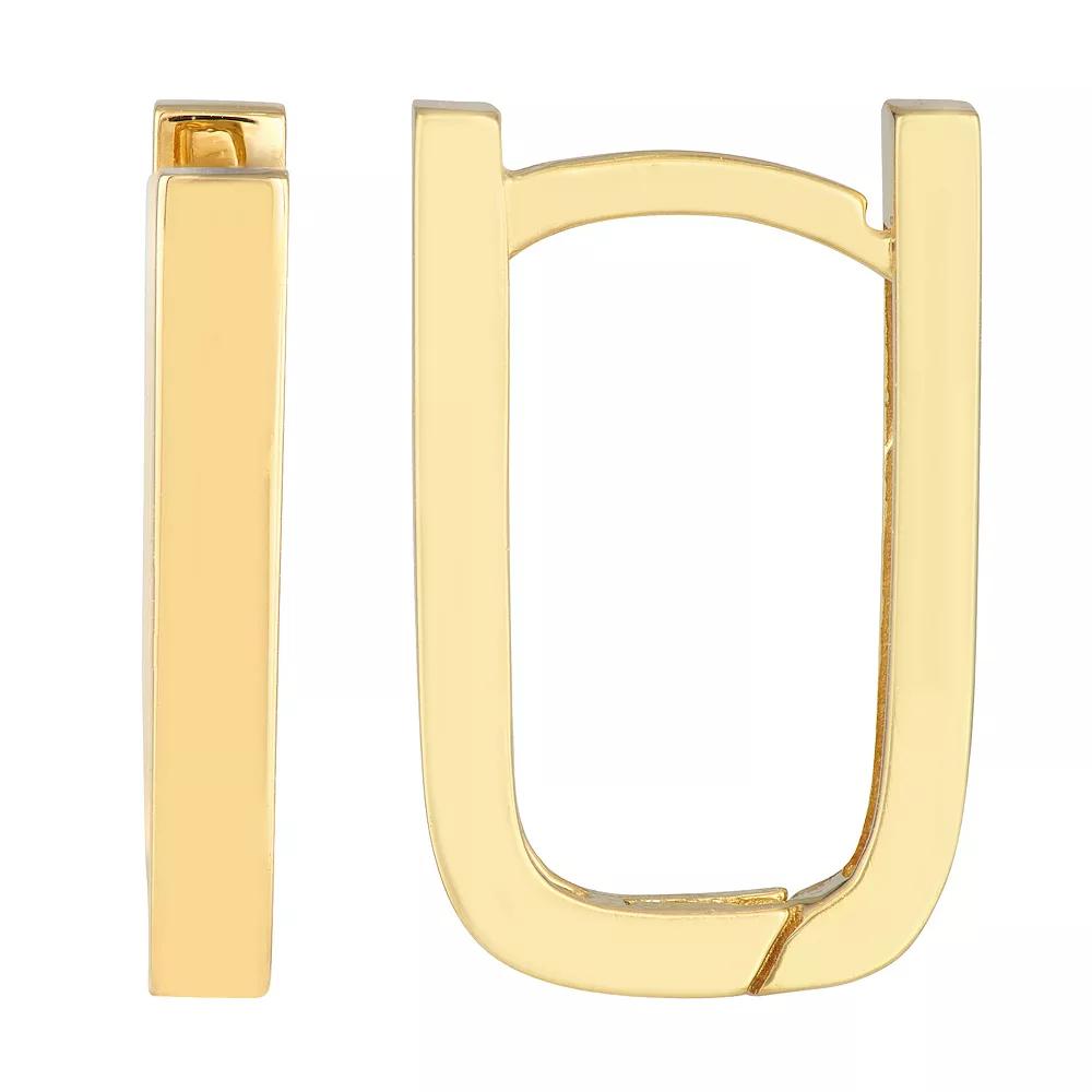 14k Gold Paper Clip Hoop Earrings, Women's Product Image
