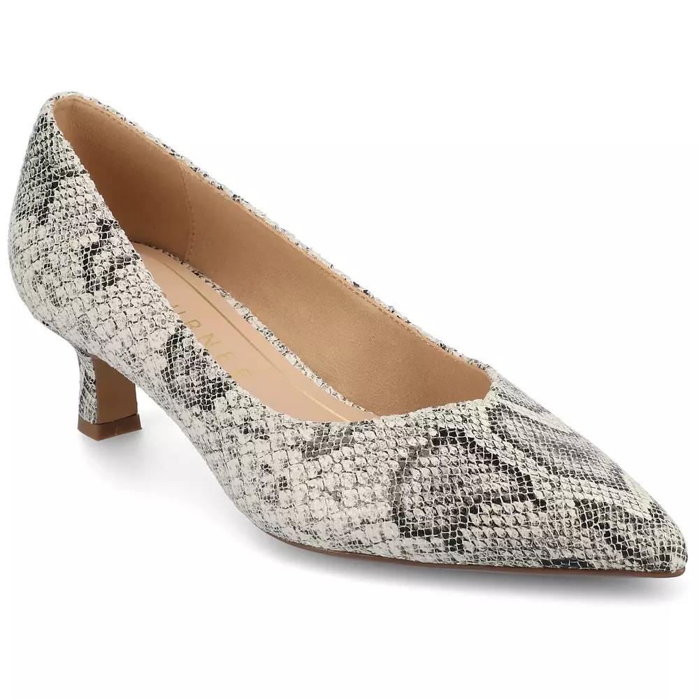 Journee Pammie Medium and Wide Width Women's Slip-On Kitten Heel Pumps,  Product Image