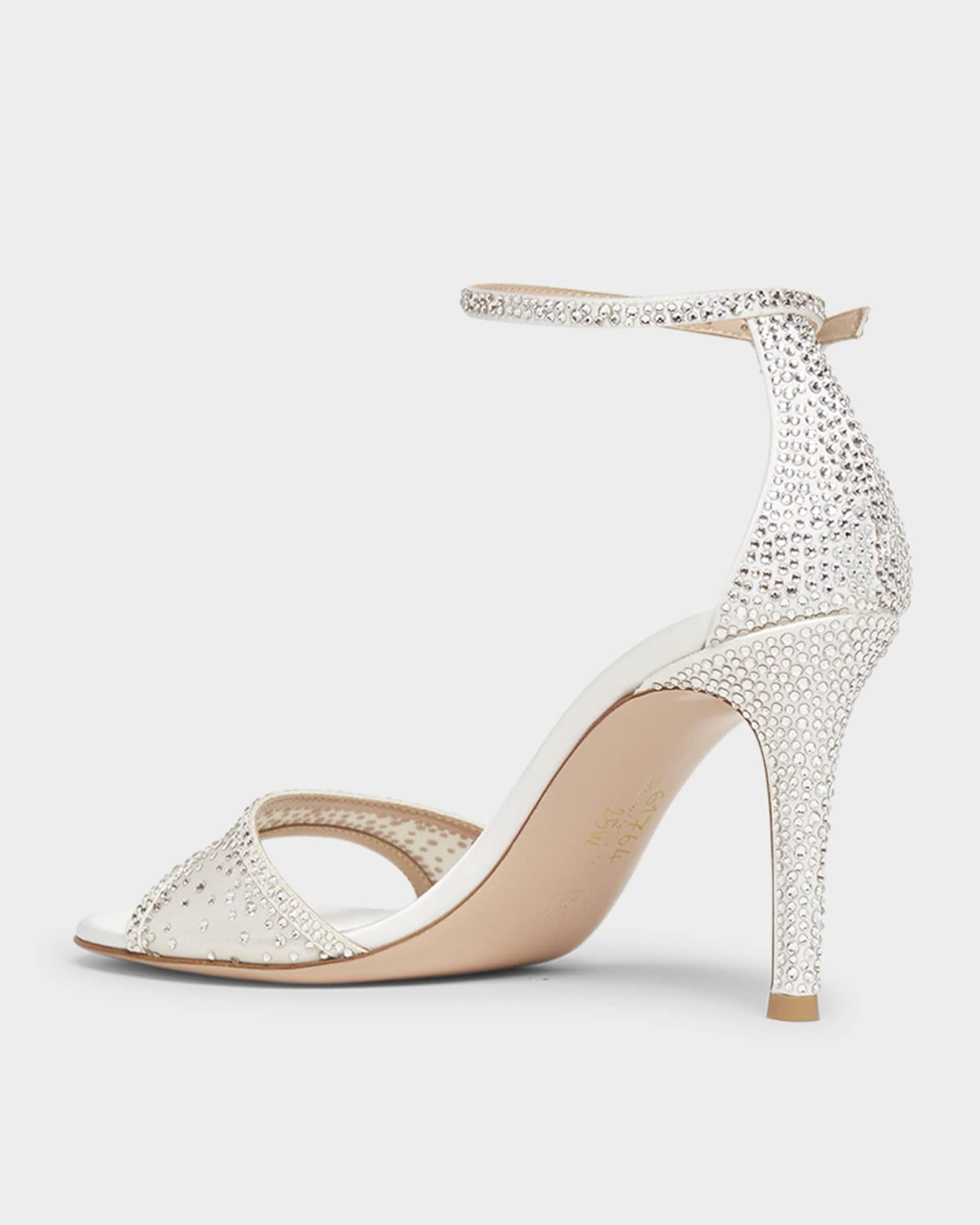 Strass Organza Ankle-Strap Cocktail Sandals Product Image