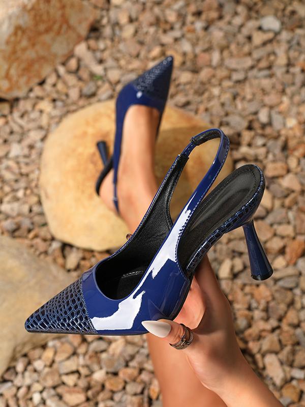 Pointed-Toe Split-Joint Pumps Slider Sandals Product Image