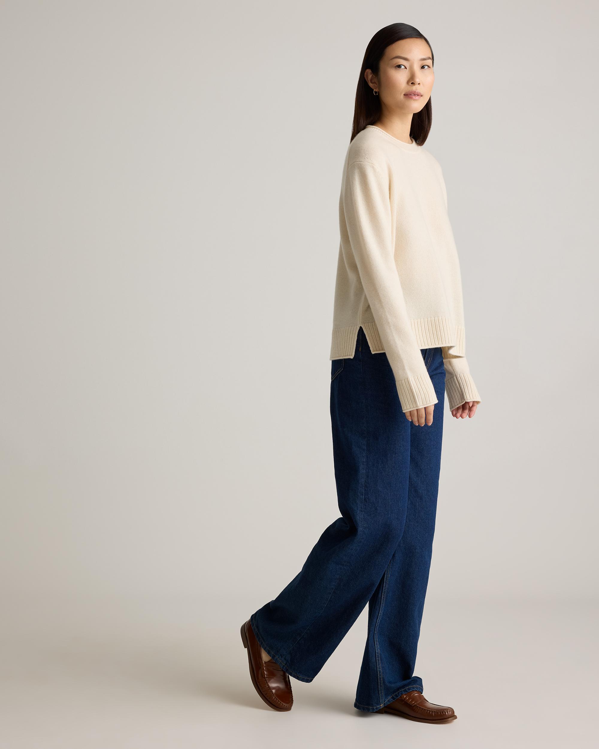 Quince | Women's Mongolian Cashmere Boxy Crewneck Sweater Size XS Product Image